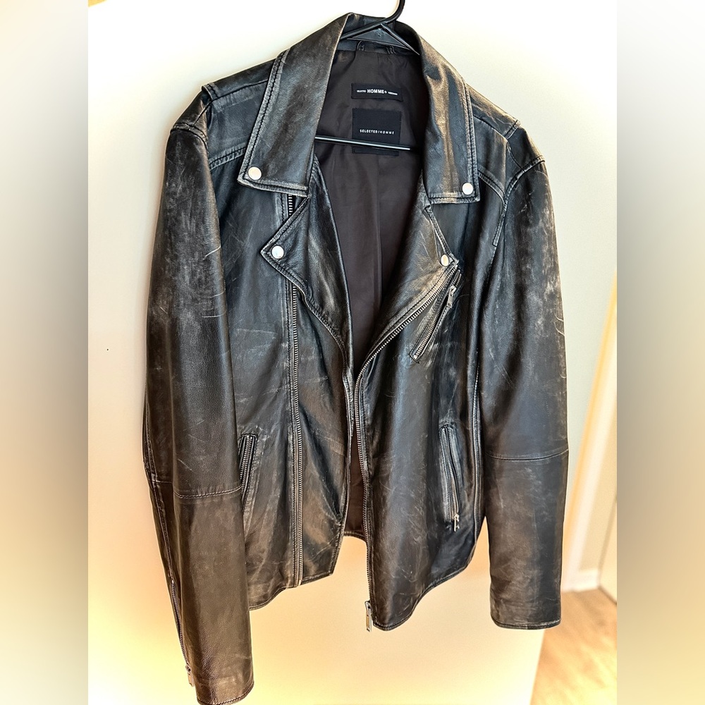 Distressed Leather Jacket